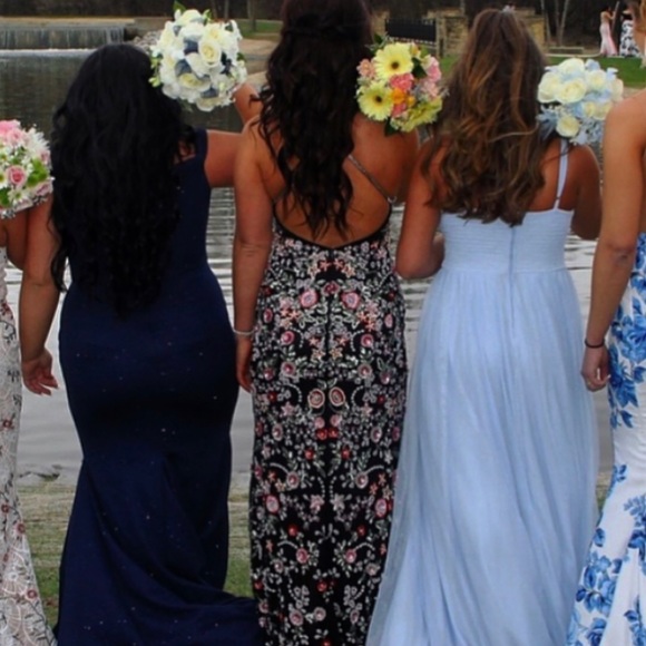 Primavera Long Beaded Prom Dress - Picture 3 of 8